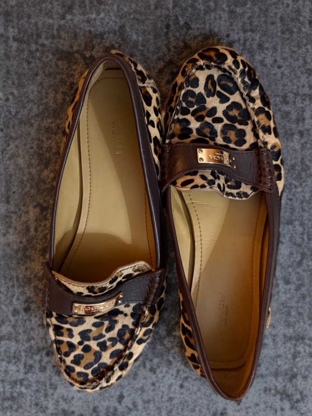 Coach Leopard-Print Loafers in Brown & Black - Picture 3 of 10